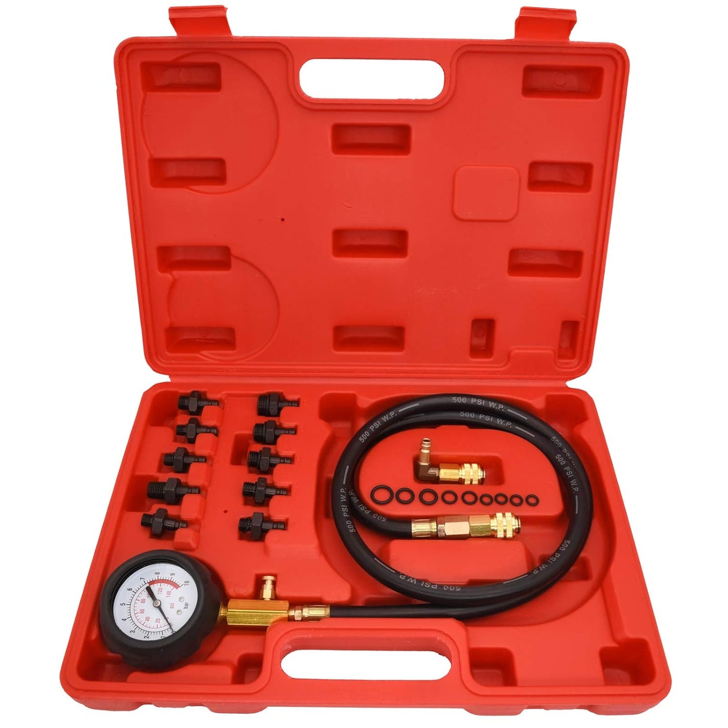 Kit de comprobador de presión de aceite | 0-140 PSI Kit de herramientas de medidor de presión de aceite de motor para automóviles | vehículos todo terreno | camiones